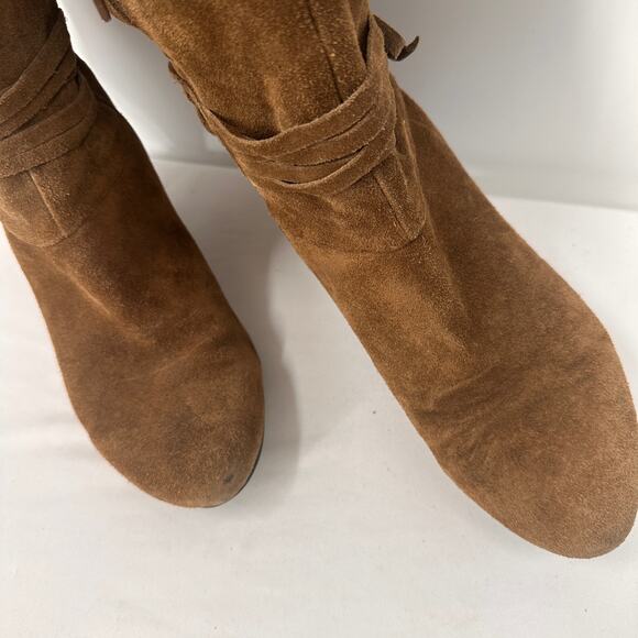 Nine West Brown Leather Suede Adele Knee High Boots Size 8 - Picture 5 of 10
